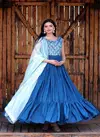  KA-1049 Chinnon Designer Readymade Gowm-Dupatta Catalog